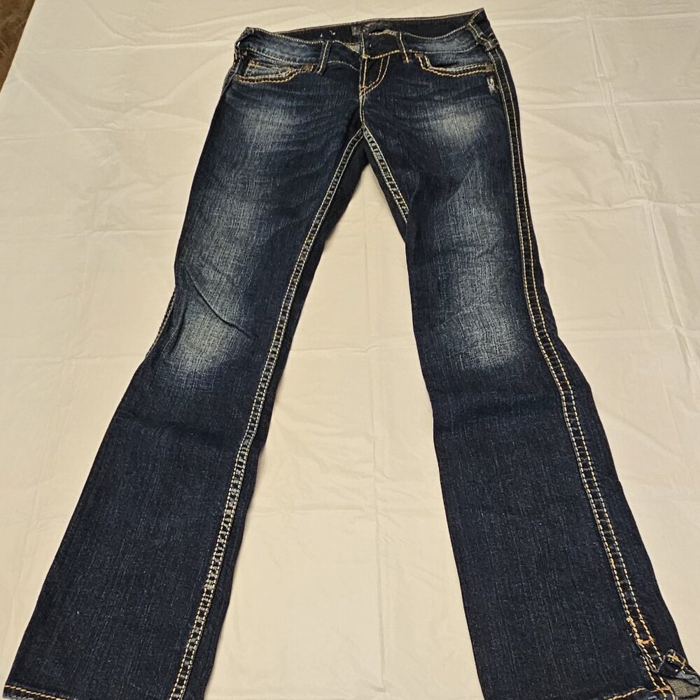 Silver Jeans McKenzie Size 26 Gold Accent Stitching